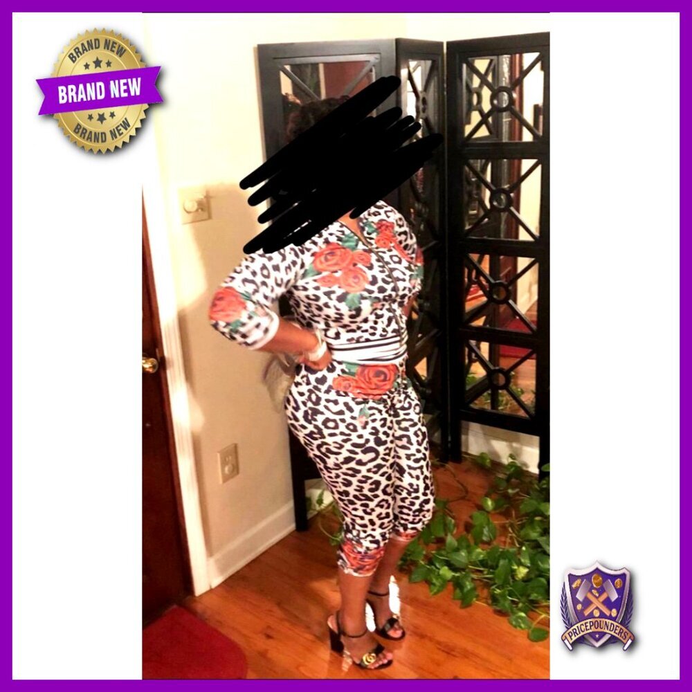Floral Print 2-Piece Legging Set, Long Sleeve Zipper Jacket, High Waist Bodycon - Picture 7 of 7